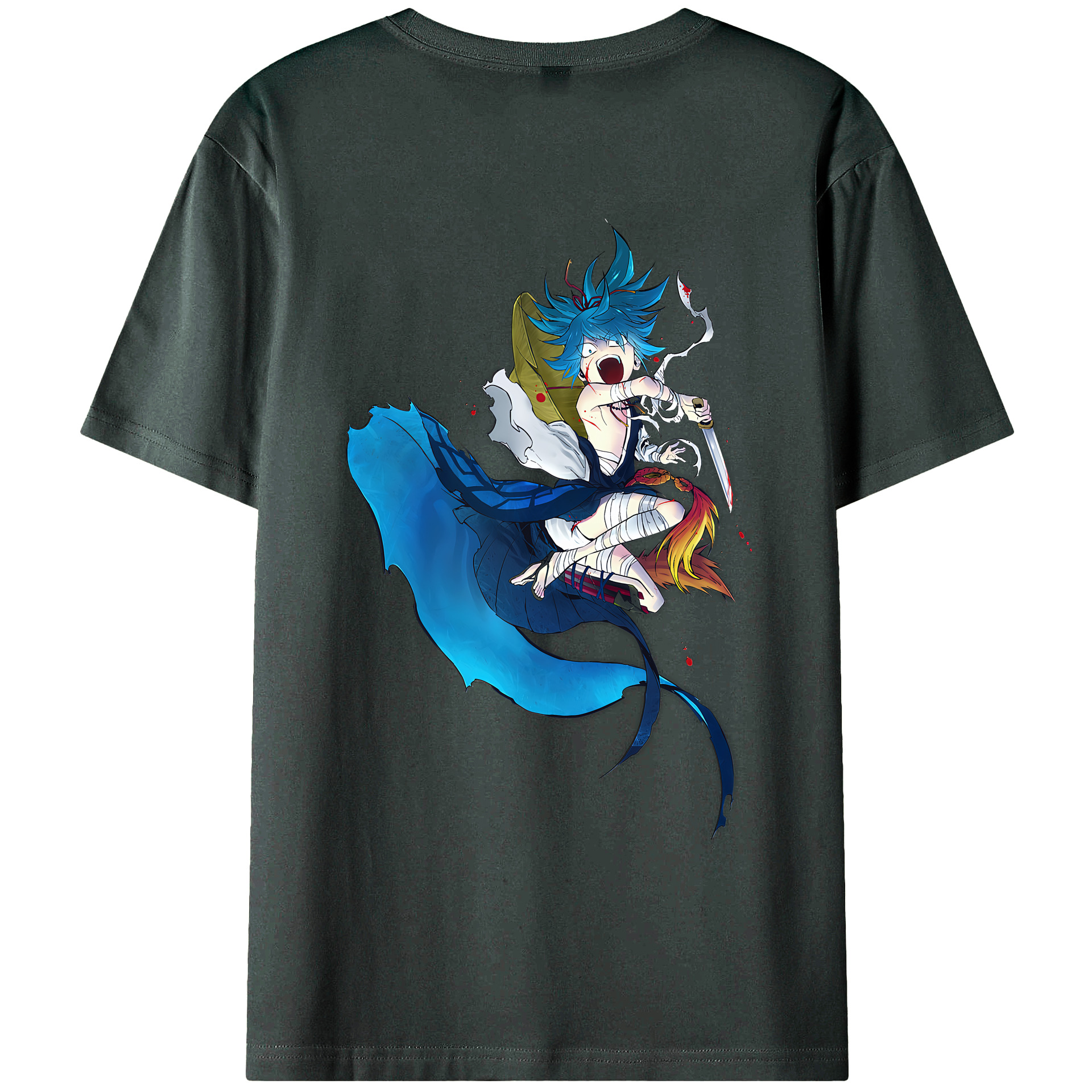 （画像用） 刀剣乱舞 Touken Ranbu 綿100％ メンズ半袖Tシャツ（バックプリント） 通気性